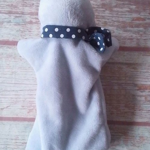 Plush puppet glove hippopotamus used (TCM)