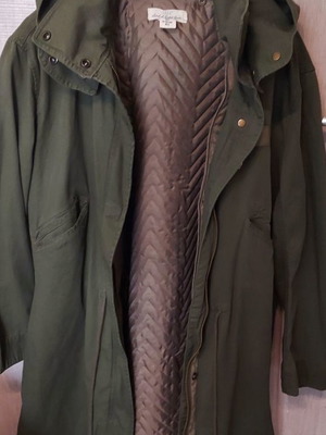 Multifunctional parka jacket khaki new with quilted lining
