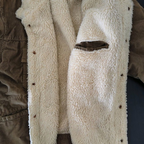 Vintage Diesel corduroy sherpa jacket like new, beige brown