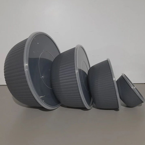 Mixing Bowls Set of 4 with Airtight Lids, Gray