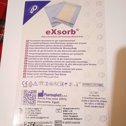 eXsorb wound healing pads 10 x 10 cm, pack of 10