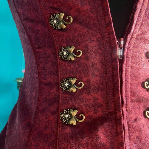 Bavarian dirndl sleeveless corset top new, burgundy