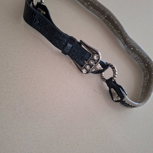 Berge belt like new, black and silver, size 100