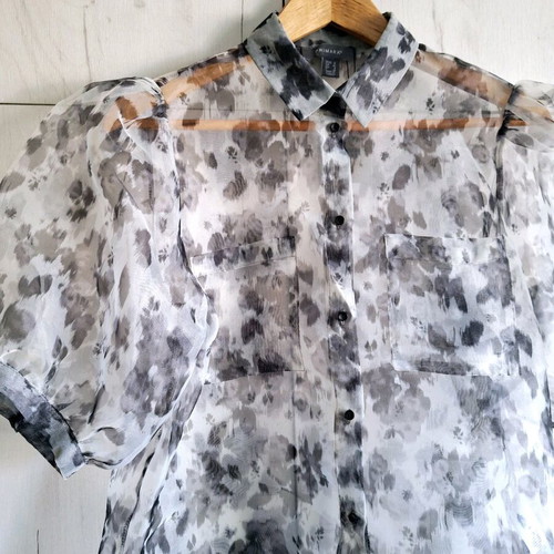 Primark Women's Shirt new, organza, gray, size L