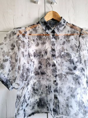 Primark Women's Shirt new, organza, gray, size L