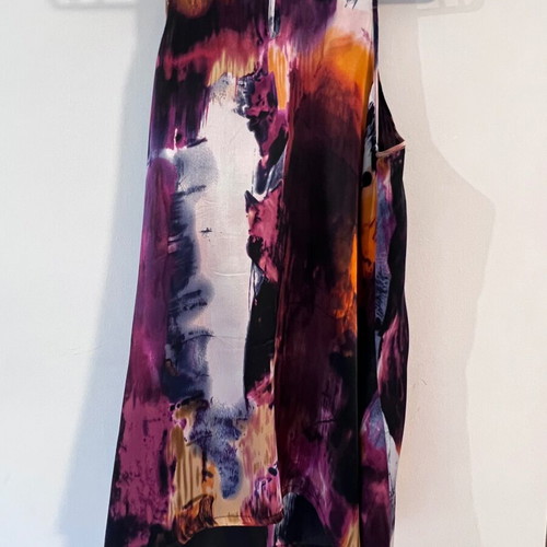 Full Circle silk halter-neck top like new, abstract print