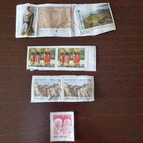 Stamps used, pack of 8, assorted