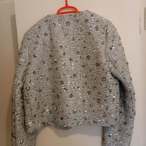 Zara jacket new with grey-silver sequins size S