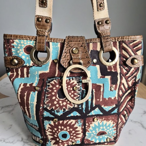 Guess Africa Collection vintage shoulder bag like new, Y2K boho chic