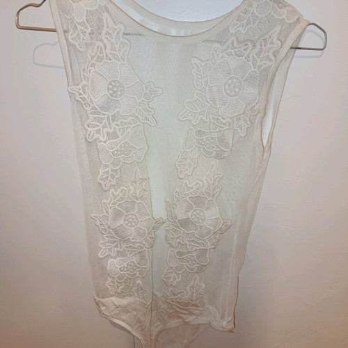 Women's mesh bodysuit used, white, sizes S and M