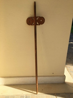 Authentic spinning distaff used, very old