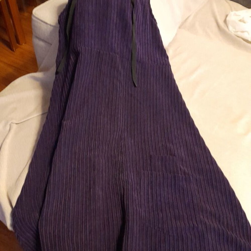 Corduroy salopette dress A-line new, purple, made in Italy