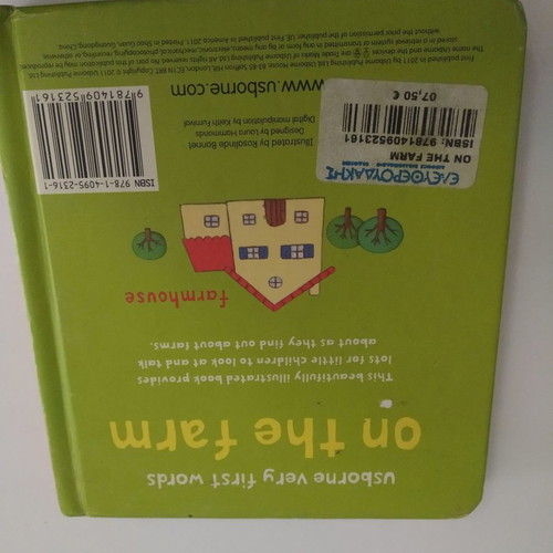 On the farm book used for children, English