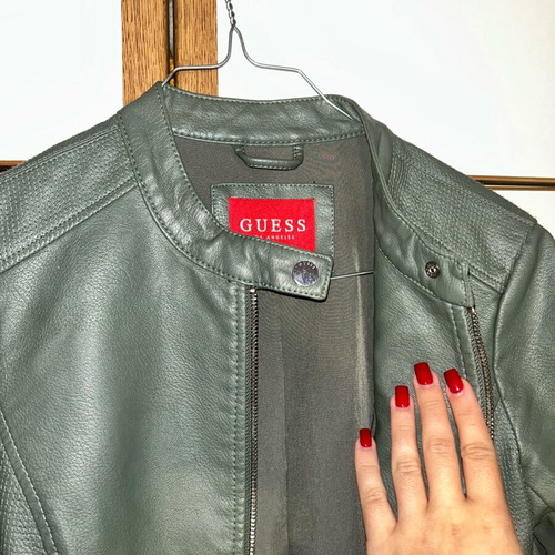 Guess leather jacket XS like new, green