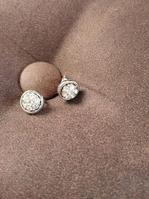 A&S Clip Earrings with Crystals like new, silver