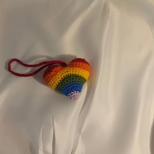 Pride Bag Charm handmade with cotton yarn