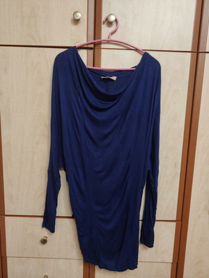 Bershka women's long-sleeve blouse like new, navy, size M