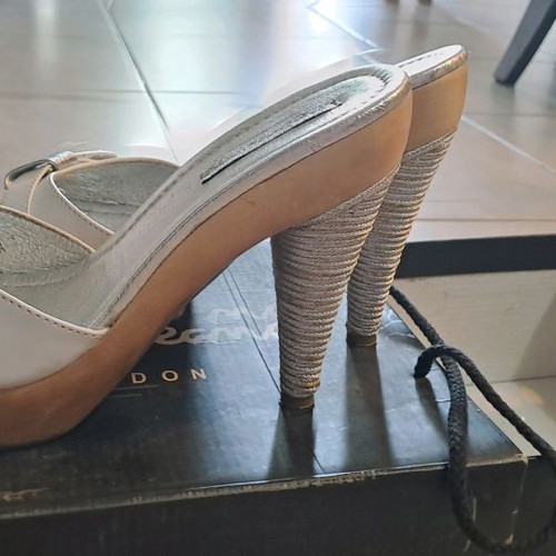 Mules Pepe Jeans used, white and silver, size 38