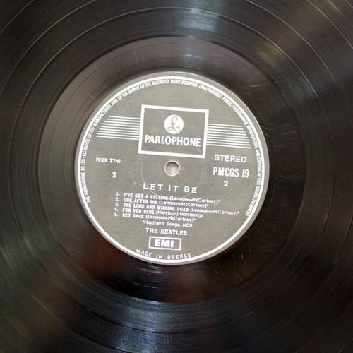 Beatles Let It Be vinyl record used, rock genre, Parlophone 1970