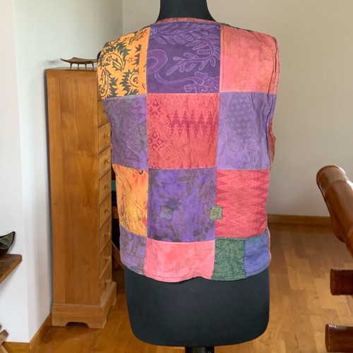 Vintage boho patchwork vest like new, unisex, one size