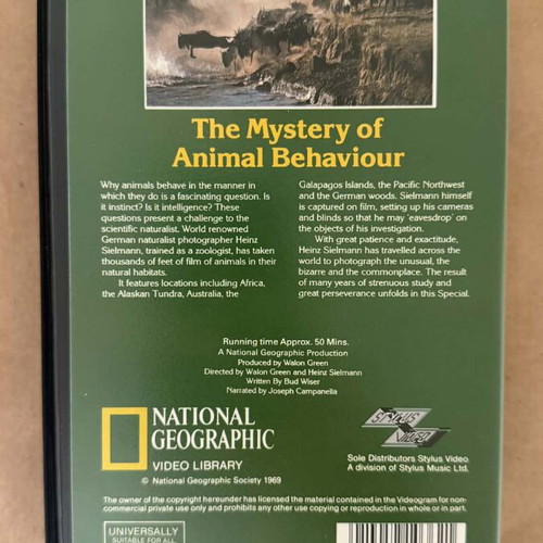 The Mystery of Animal Behavior videocassette like new