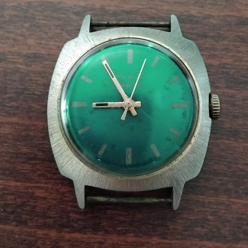 Vintage Ruhla Anker watch used with petrol dial DDR