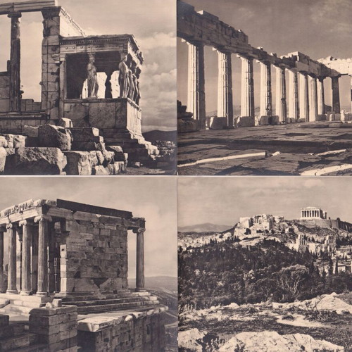 Acropolis postcards used, pack of 7, DDR East Germany