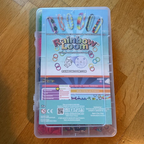 Rainbow Loom rubber bands like new with loom and C clips