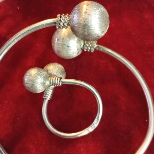 Lalaunis A21 925 silver bracelet and ring set used