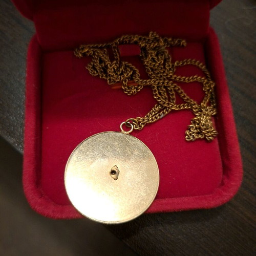 Greek Ancient Sculpture Pendant Necklace used, gold-plated