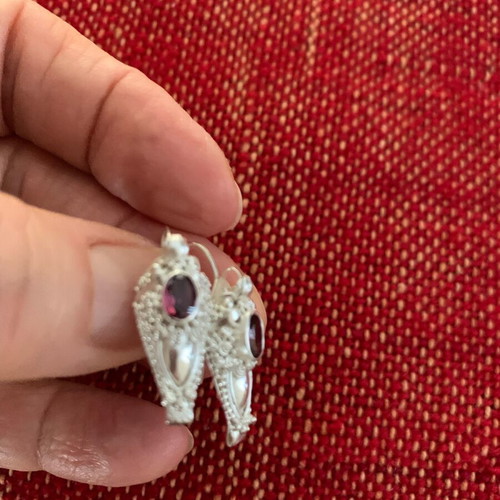 Silver 925 earrings with tourmaline, new