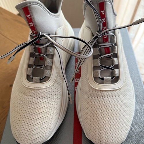 Prada sneakers used, size 37, white with stain