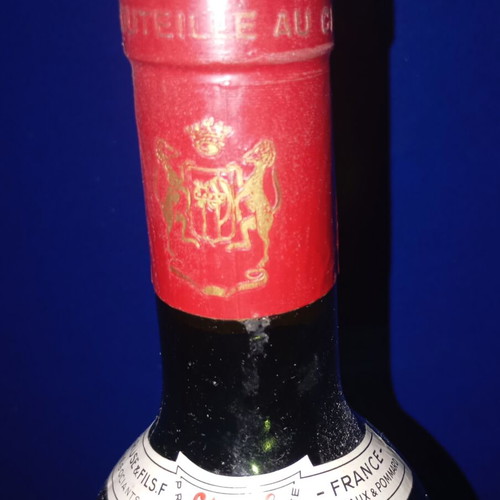 Chateau Mouton Rothschild 1965 vintage wine bottle used