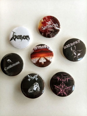 Black Doom Thrash Metal Pin Badges, lot