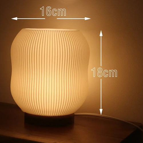 Table lamp new with pleated shade and warm light