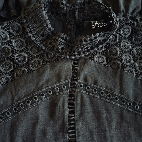Abba long black boho dress made of viscose and cotton, like new