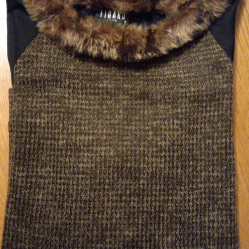 Figaro asymmetrical blouse like new, size M, black and brown