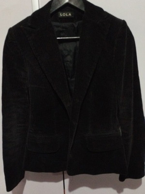 Corduroy women's jacket used black vintage Lola size L