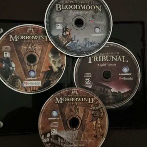 Elder Scrolls Morrowind PC game used with 2 extension CDs