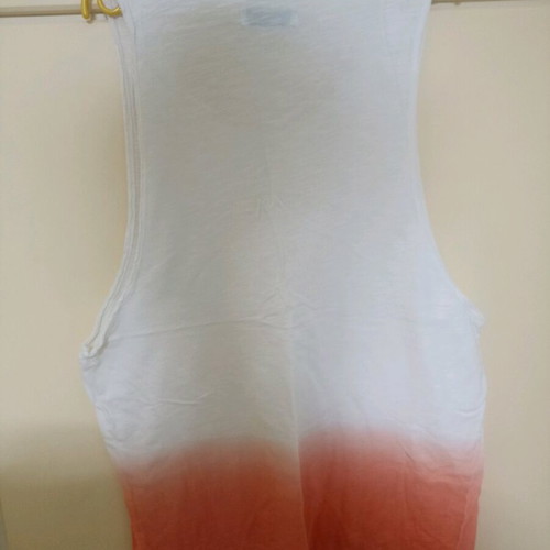 Bershka sleeveless summer shirt like new, white with orange