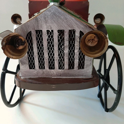 Handmade large metal vintage car used