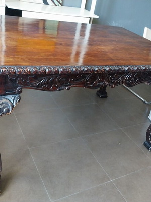 Table solid walnut carved, like new