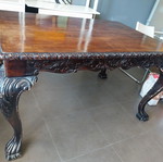 Table solid walnut carved, like new