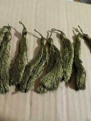 Tassels dark gold bronze, new, pack of 9