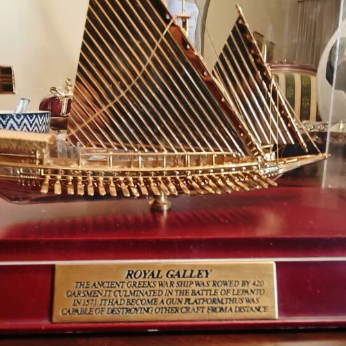 Royal Galley Battle Of Lepanto brass model in excellent condition