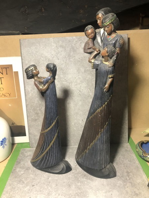 Enesco αφρικανικά αγάλματα πριγκίπισσας από μαόνι, σχέδιο ρητίνης parastone
