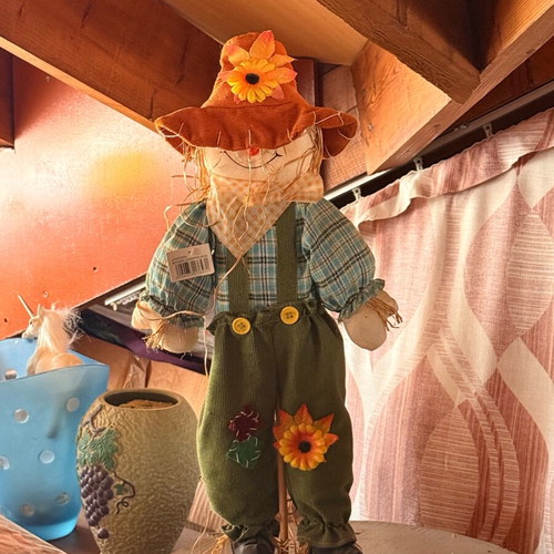 Rustic Autumn Scarecrow Doll Decoration 60cm Handmade style