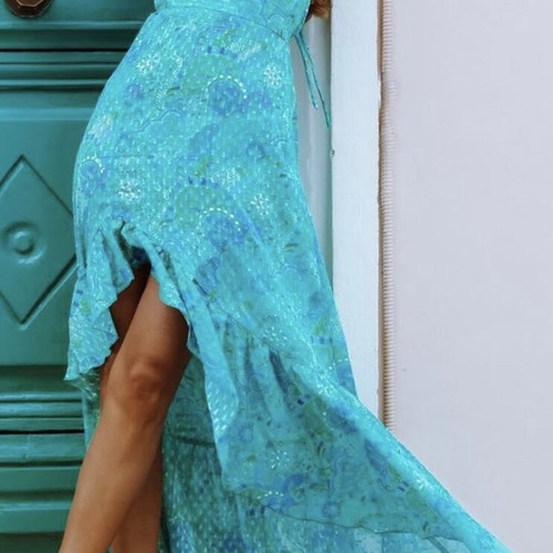 Hemithea Avgoustos Dress large size, like new, turquoise aqua