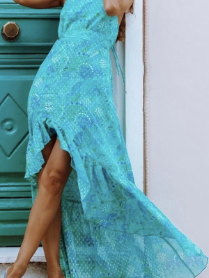 Hemithea Avgoustos Dress large size, like new, turquoise aqua