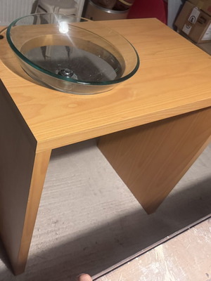 Bathroom cabinet with glass sink like new